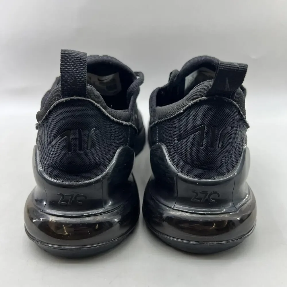 Nike Air Max 270 Running Shoes Women Size 8 Black Mesh Comfort Low Top Sneakers